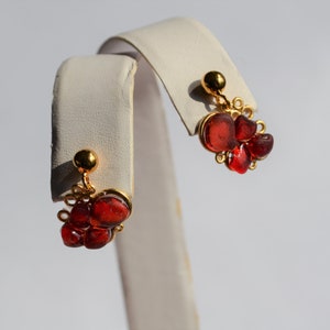 Sale- Sea Glass Genuine Gold Plated Earrings Sea Glass From Puerto Rico Red