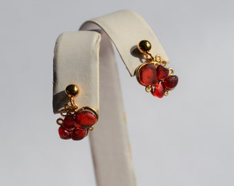 Sea Glass Genuine Gold Plated Earrings Sea Glass From Puerto Rico Red