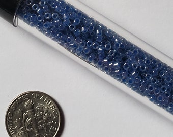 Glass Metallic Blue Seed Beads 13/0 small vial