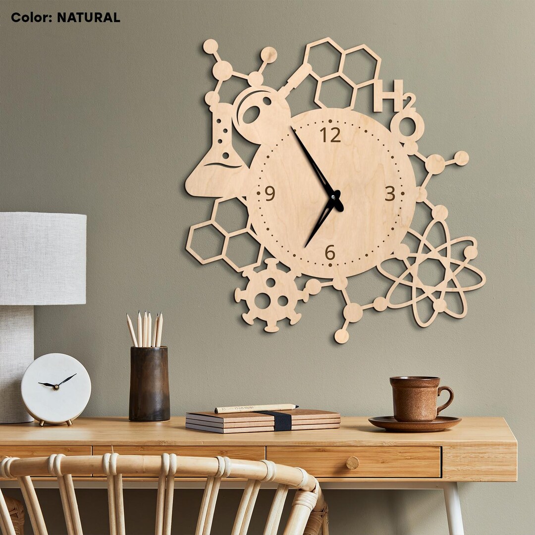 Science Wall Clock, Chemistry Clock, Physics Clock, Geek Wall Clock ...