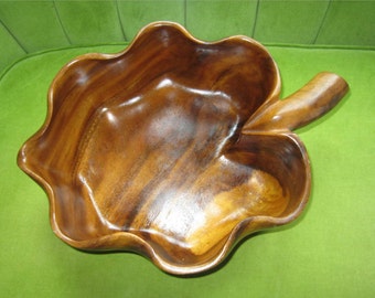 Vintage Solid Wood Carved Bowl