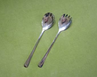 Vintage Electroplate Serving Fork and Spoon Set