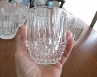 Set of 11 Vintage cut glass whiskey glasses