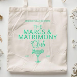 Margs and Matrimony Bachelorette Bags, Margaritas Bachelorette Party, Bridesmaid Totes, Beach Bachelorette Gifts, Custom Bride Tote Bag