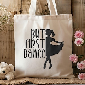 Dance Bag for Girls, Ballet Bag, Toddler Dance Bag, Dance Mom Canvas Tote Bag, Girls Dance Cute Tote Bag, Dance Teacher, Dancer Gift for Her