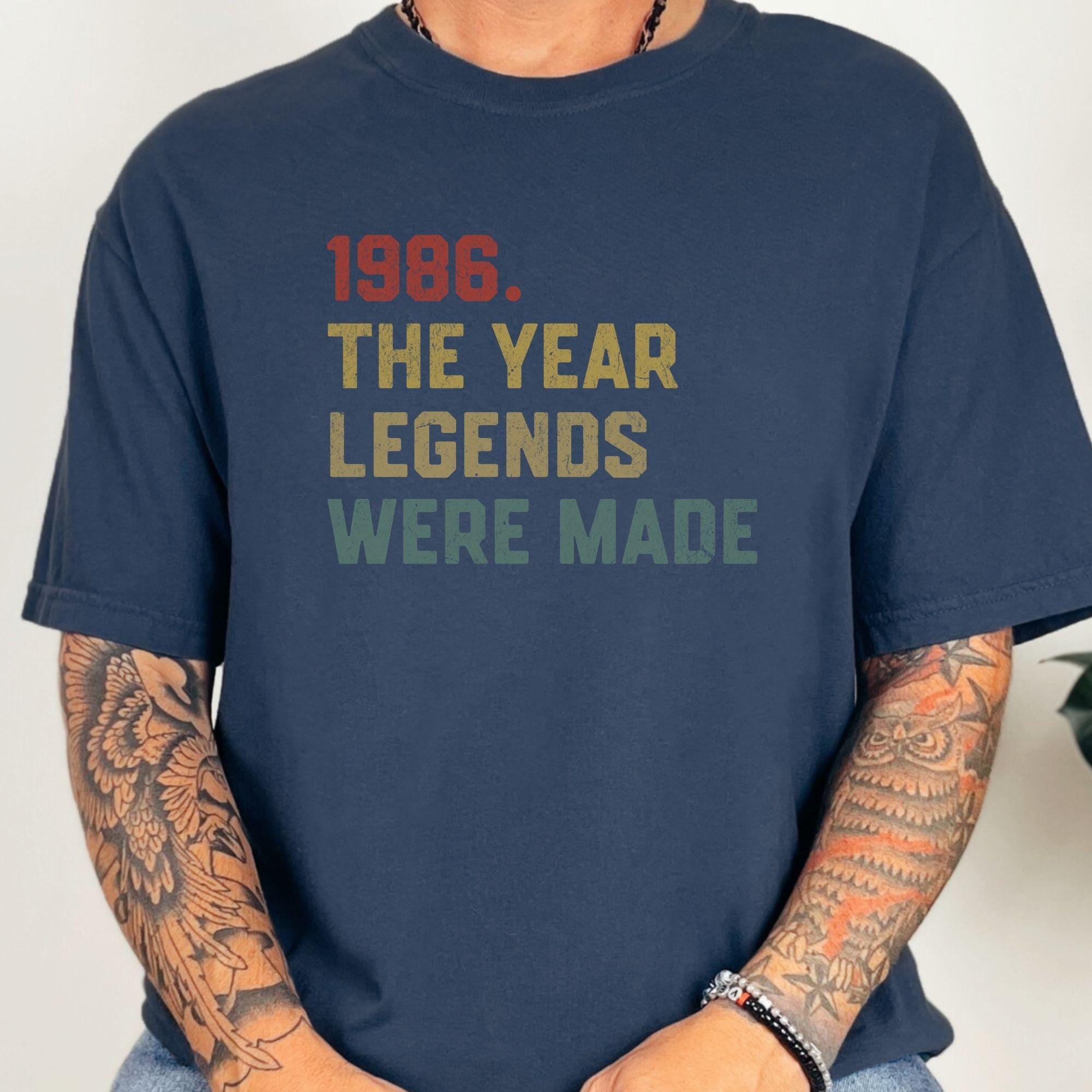 Funny 40th Birthday Shirt, 1986 Year Legends Were Made Tee, Men's