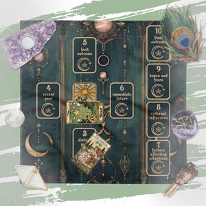 Tovaglia per altare Dark Academia, tovaglia per tarocchi con croce celtica, tovaglia per altare pagana per imparare a leggere i tarocchi, tovaglia per tarocchi, accessori per tarocchi