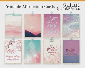 Vision Board Quote Cards, Printable Affirmations, Law of Attraction Quotes, Planner Printables, Self Care quotes, DIGITAL DOWNLOAD