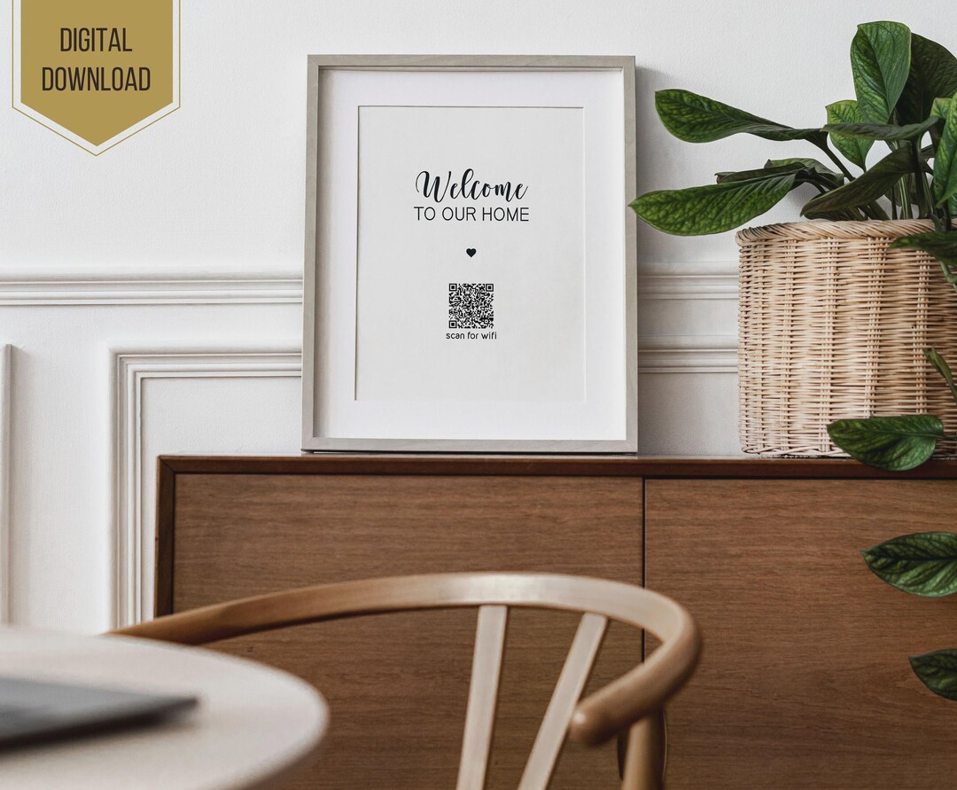 Welcome to Our Home Personalized Wifi QR Code Scanner Printable for ...