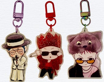 G-Dragon Inspired Art Design Übermensch Acrylic Keychain with Glitters Fan Art Design GD World Tour Outfits Inspired