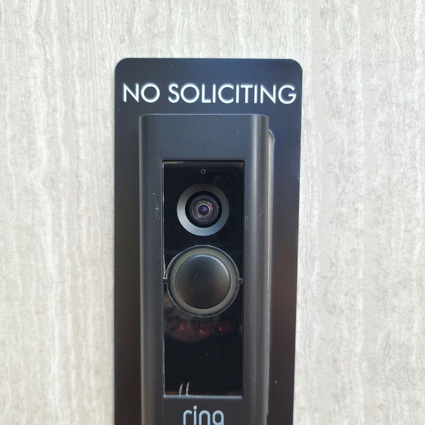 No Soliciting Video Doorbell Surround, Plain Font