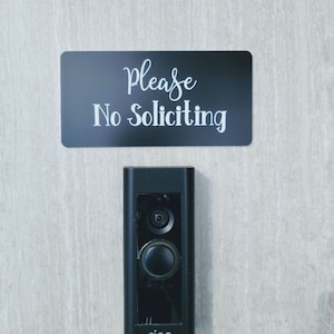 Rectangle Please No Soliciting Laser Engraved Door Sign