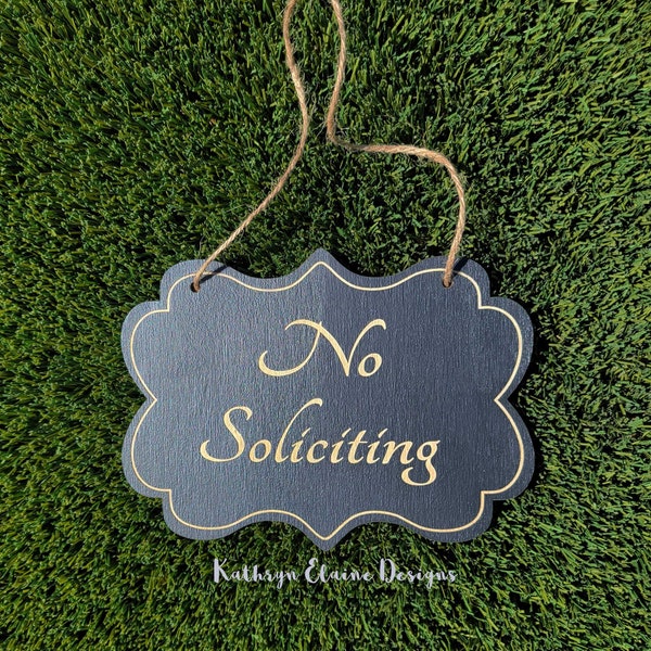 No Soliciting Sign, No Solicitation Sign, Wooden Door Sign