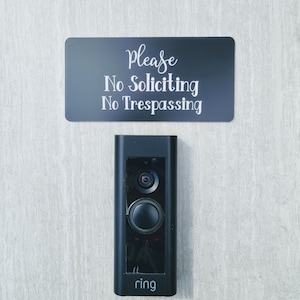 Rectangle Please No Soliciting No Trespassing Laser Engraved Door Sign