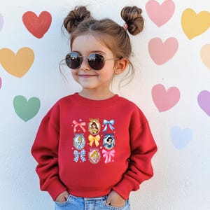 Coquette Bow Disney Princess Vintage Sweatshirt, Belle Ariel Elsa Cinderella, Walt Disney Disney Girl Trip Gift image 4