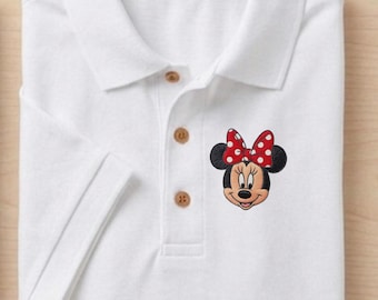 Embroidered  Minnie  Polo Shirt, WDW Polo, Embroidery Mickey Minnie  Polo, Girly Aesthetic Mickey, Magic Kingdom Tee