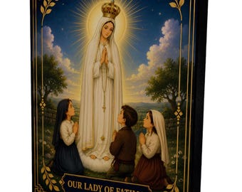 Our Lady of Fatima Catholic Wood Panel Wall Art