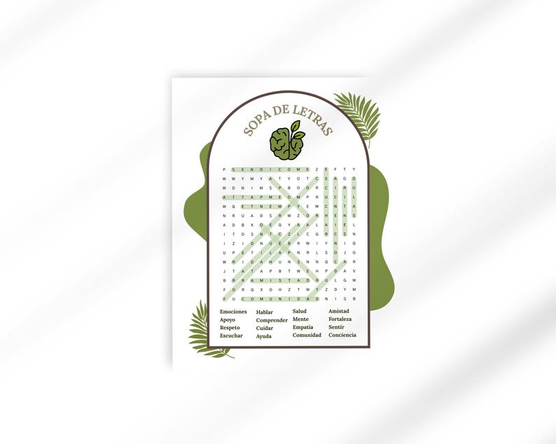 Spanish Mental Health Word Search | Sopa de Letras (PDF) image 3