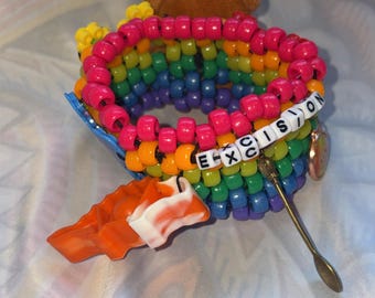 Pink Rainbow Excision Festival Cuff with “Extras”