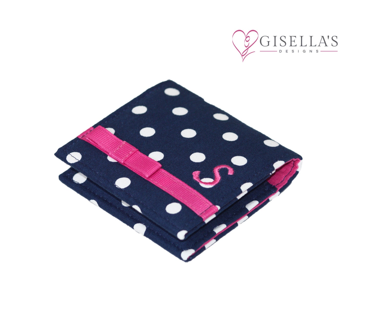 Personalized Square Business Card Holder With Bow Accent
