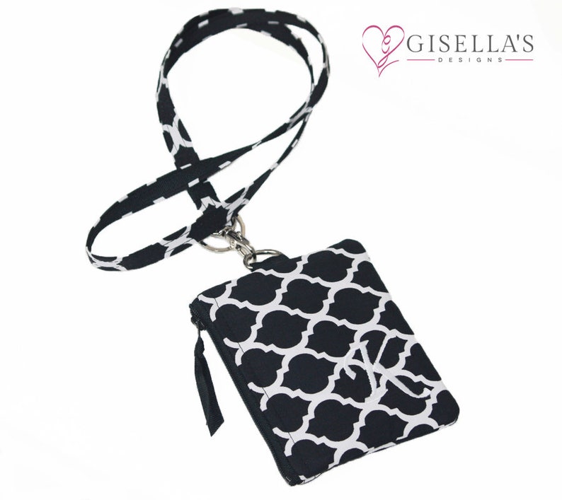 Lanyard with Id holder wallet Personalized Zip ID wallet and Etsy