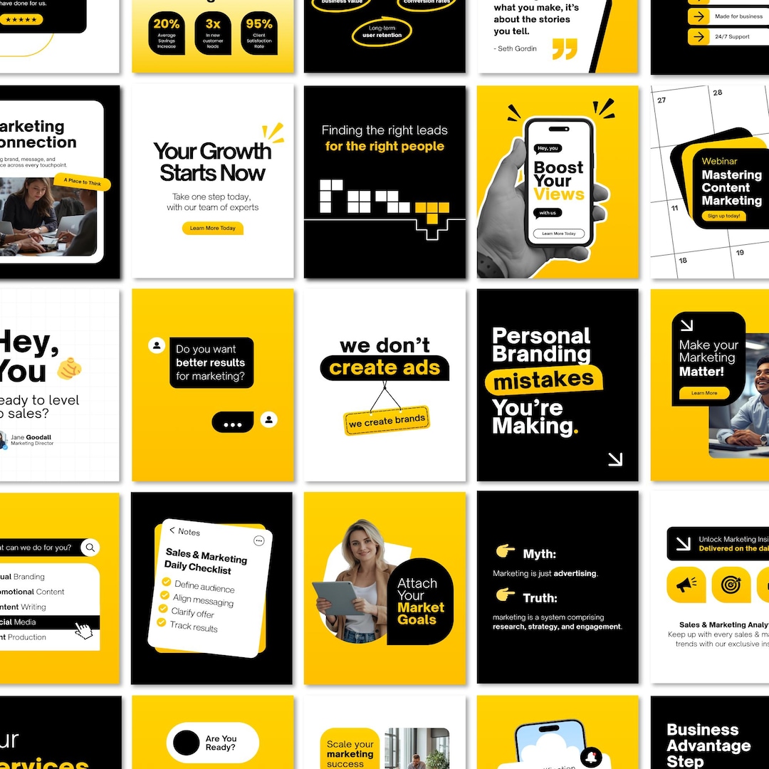 Sales & B2B Marketing Social Media Posts + Story Templates | Canva Free ...