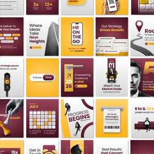 Corporate Business Social Media Templates | Canva Instagram Post Pack for Coaches | Modern Marketing Graphics | Professional Branding Kit