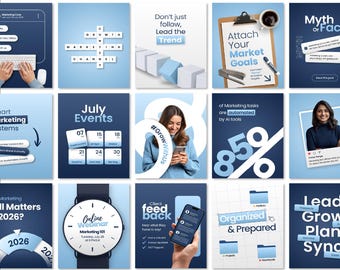 Modern B2B Marketing Social Media Templates Canva | LinkedIn Content Kit | Business Strategy Instagram Post Pack | Agency Branding Bundle