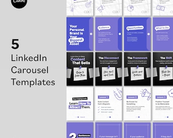 LinkedIn Carousel Templates | Modern B2B Marketing Social Media Posts | Canva Free Editable Business Content