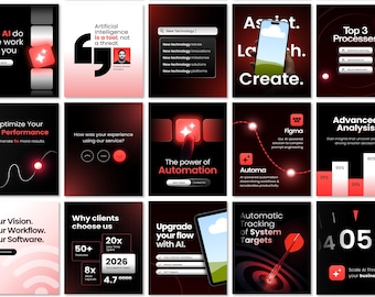 Enterprise Style Social Media Canva Template Bundle | Editable Social Media Post + Story Templates for Software Tech, SaaS & Digital Brands