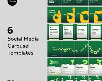 LinkedIn & Instagram Canva Carousel Templates | Social Media Posts for B2B Marketing and Modern Corporate Business