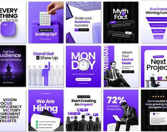 Corporate Business Social Media Post + Story Templates for LinkedIn & Instagram | Canva Editable Templates | Modern B2B Business Content
