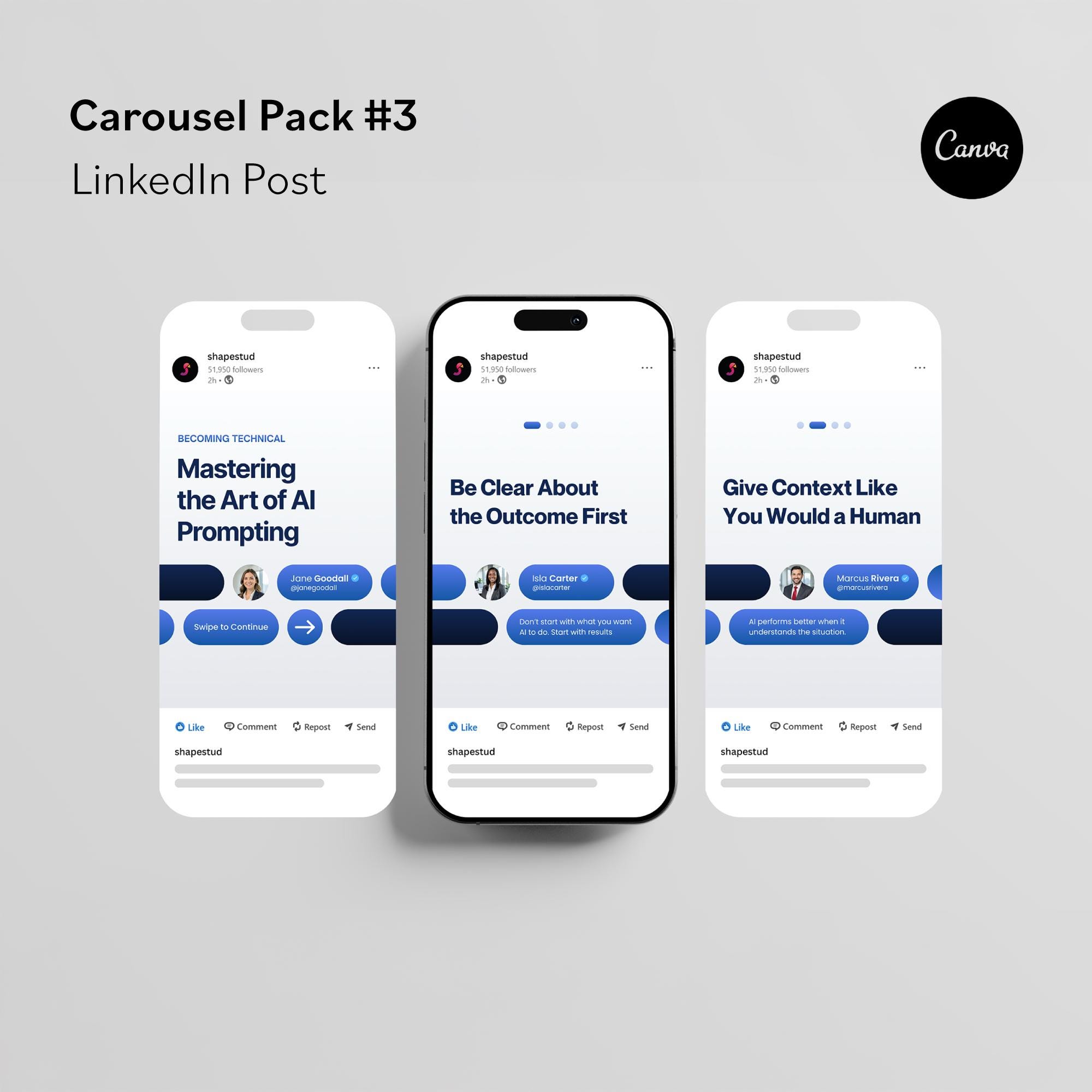 Linkedin Carousel Templates | Modern B2B Marketing Social Media Posts ...