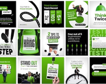 Modern Corporate Social Media Templates Canva | Business Instagram Post Feed | B2B Marketing Branding Pack | Executive Canva Templates