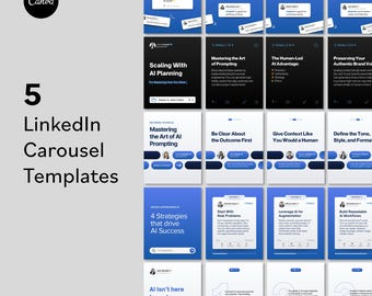 LinkedIn Carousel Templates | Modern B2B Marketing Social Media Posts | Canva Free Editable Business Content