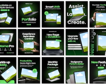 Laptop Tablet Mockup Social Media Templates | Canva Editable | Device Mockups for SaaS & Digital Products | UI Kit Branding Pack