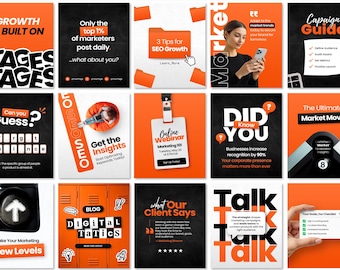 Modern B2B Marketing Social Media Post + Story Templates | LinkedIn & Instagram Templates for Business | Canva Editable | Branding Pack