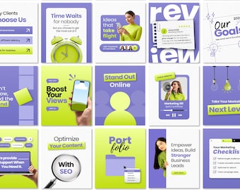 Canva Social Media Post + Story Templates Bundle | Editable B2B Marketing Kit for Instagram & LinkedIn Business Branding