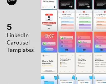 LinkedIn Carousel Social Media Posts for Modern B2B Marketing | Canva Free Editable Template | Corporate Business Branding Kit