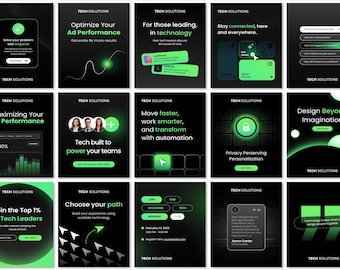 Enterprise Style Social Media Post + Story Templates Pack | Canva Free Editable