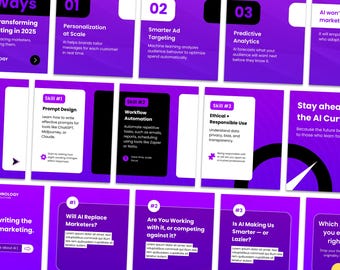 LinkedIn & Instagram Carousel Template Pack | Modern Marketing Social Media Posts | Canva Free Editable Business Content