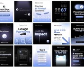 Enterprise Style & Software AI SaaS Technology Business Social Media Posts + Story | Canva Free Editable Templates