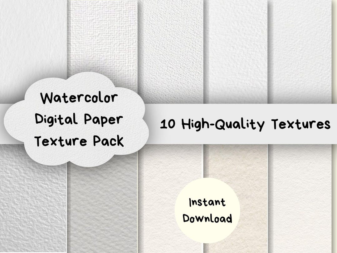 Watercolor Paper Texture Pack | 10 High-resolution Textures | Procreate ...