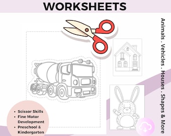 Scissor Skills Worksheets | 200+ Cutting Practice Pages (Printable PDF)
