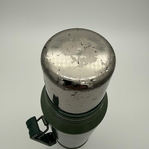 Vintage USA Aladdin STANLEY Green Chrome 1 Quart Thermos Complete ~ No. A-944DH image 3