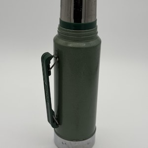 Vintage USA Aladdin STANLEY Green Chrome 1 Quart Thermos Complete ~ No. A-944DH image 2