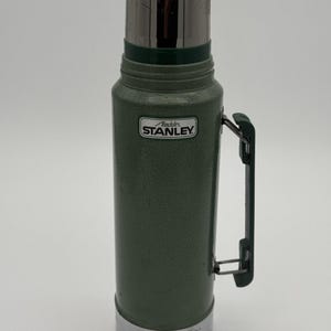 Vintage USA Aladdin STANLEY Green Chrome 1 Quart Thermos Complete ~ No. A-944DH image 1