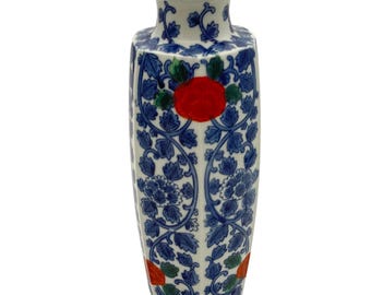 Vintage Takahashi San Francisco 12" Octagonal Vase Imari Hand Painted Floral