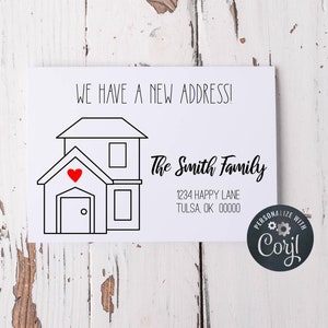 Editable We Have a New Address Announcement, Military Move, College ...