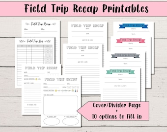 Field Trip Recap Printable, Homeschool Planner